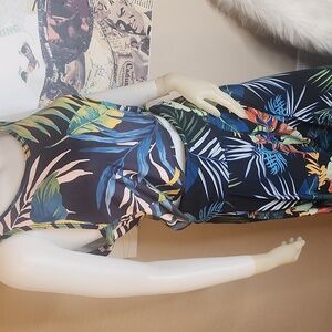 NWOT ONZIE BAHIA WIDE LEG PANTS & TOP SET COMFORTABLE PALM TROPICAL MEDIUM
